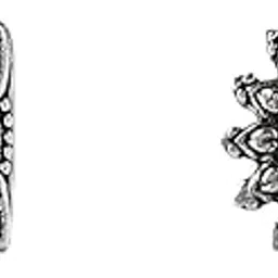 abhooshan Silver Alloy Combo Set of 2 Designer Oxidized Nose Pin Stud for Women and Girls. Piercing required-picture-32