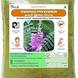 THULIR Indigo Powder - 100 Gms - Natural Hair Dye (Organic & Chemical Free) - Neel Amari - Neelayamari - Neeli Avuri Leaf Powder For Black Hair Color-14