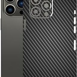 AtOdds - Compatible for iPhone 13 PRO - Mobile Back Skin Sticker - Lamination - Rear Screen Guard Protector Film Wrap (Coverage - Back+Camera+Sides) (Design - Black CF)-image-75