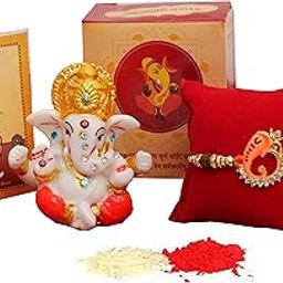 TIED RIBBONS Designer Rakhi for Brother -Premium Ganesha Figurine Rakhi Gifts for Brother, Resin, Multicolour, Standard-image-8