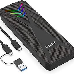 RGB M.2 PCIe NVMe SSD External Enclosure,Portable USB C to M.2 Nvme Sata Adapter Tool Free,10Gbps USB C 3.1, Support UASP Trim for M (B+M) Key SSD Size 2230/2242/2260/2280-image-71