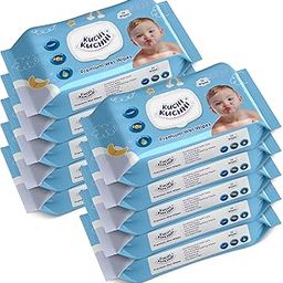 Kuchi Kuchhi UltraSoft Baby Wet Wipes With Lid | Enriched with Vitamin E & Aloe Vera | Alcohol-Free, Thick & Gentle Wipes | Safe for Newborns & Toddlers | Pack Of 10 (720 Wipes)-14
