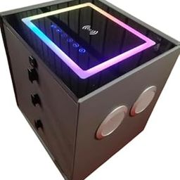 SPRODE NEXT GENERATION ENTERTAINMENT Smart Bedside Tables Touch Screen with Metal Stand Fast Charging Adapter with 2 Drawers, Bedside Table with Storage Cabinet for Bedroom (Black)-image-95