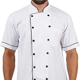 Malabar Trading Company Chef Coat for Men Half Sleeve | Professional Men's Cotton Chef Coat (38, White)-image-69
