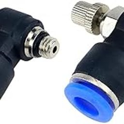 Quick Connect Air Hose Fittings 2Pcs 6mm Tube to M5 Male Thread Push in to Connect Fittings Pneumatic Flow Speed Control, Air Flow Control Valve 2PC-image-51