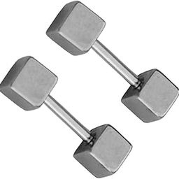 sullery Simple Stylish Small Square Shape 2Pc Eear Studs Stainless Steel Hoop Earring For Men And Women-picture-20