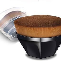 FASTMART Foundation Makeup Brush, Kabuki Hexagon Face Blush Liquid Powder Foundation Brush for Blending Liquid, Cream or Flawless Powder Cosmetics (Black)-picture-31