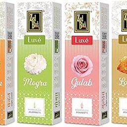 Zed Black Bamboo Less Incense Sticks – Luxe Series - Pack of 4 Incense Sticks, Good Vibes Pack (Approx 70 Agarbatti Sticks | 4 Fragrances - Chandan, Gulab, Loban and Mogra) (377 GM)-picture-24