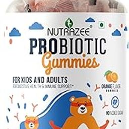 Probiotic Gummies,2 Billion CFU,Prebiotic Fiber Supplement,Zero Added Sugar For Kids,Men & Women Clinically Validated For Digestion,Easy Bowel Movement & Immunity,30 Orange Flavour Gummy Bear-3