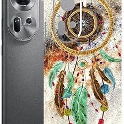 AtOdds - Compatible for Oppo Reno 11 (5G) - Mobile Back Skin Sticker Wrap - Lamination - Back Screen Guard Protector (Coverage - Back+Camera+Sides) (Design - Dream Catcher)-image-88