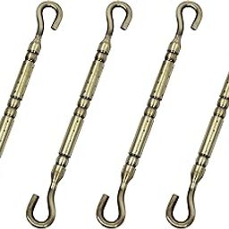 Trendy Creation Hub 16 mm Stainless Steel Antique Golden Finish Moti DOTT Design Saliya Rod Swing Chain Links Brass Jhula Pack of 4-image-37