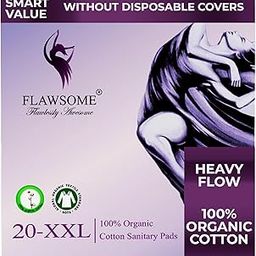 Flawsome OVERNIGHT XXL Organic Pads: Rash-free, toxin-free, ultra-soft for sensitive skin. Ultra-thin with 50% wider back. Leak-proof, super absorbent for heavy flow. Pack of 20-image-41