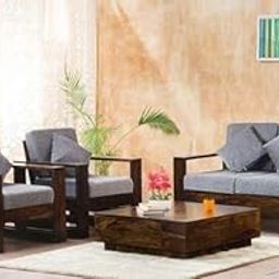 Solid Sheesham Wood 4 Seater Sofa Set for Living Room Bedroom Home Office Hotels | Wooden 4 Seater(2+1+1) Sofa Set | Walnut-image-14