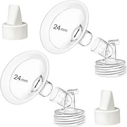 PumpMom 24mm Flanges Compatible with Spectra S2 S1 9 Plus Synergy Gold Breastpump Accessories, Replacement Breast Shield to Spectra Pump Parts and Flange-image-7