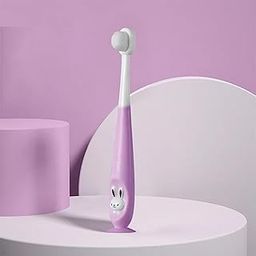 Joy Buzz Baby Toothbrush I Supersoft Bristles & Section Cup Base Tooth Brush for Kids/Babies/Toddlers - (Purple)-picture-11