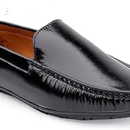 Men's Black Slip-On Shoes with PVC Sole and Memory Foam Padding | Synthetic Leather Outer for a Polished Look Suitable for Office, Daily, or Casual Use-picture-27