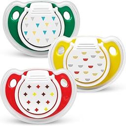 Mee Mee Pacifier Ultra Light Soft Silicone Nipple | BPA Free | Oral stimulatory | Teether | Air Flow Shield Pacifier for Babies Pack of 3 (Assorted)-picture-6