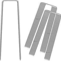 Siddhi 6" Weed mat Nails Steel Staples Securing Landscape Fabric, Ground Cover or Drip Irrigation Tubing, Heavy Duty Galvanized Steel Garden, Securing Fences Weed Barrier Pack of (10)-20