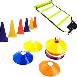 Track and Field Sports Training Football Super Speed Agility Ladder 4 Meter,Sports 9 Inch Cone Marker Pack 06 Pcs, Soccer Cones Training, Football, Field Cone Markers (Pack of 10)-16