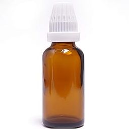 Homeotrade 30 ml Amber Colour Round Empty Glass Bottle Conical Dropper Cap white, Refillable, Reusable, Leak Proof - 30 Ml, Pack Of 12-16