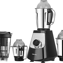 Bajaj Military Series Evoque 1000 W Mixer Grinder With 4 Jars (3 Stainless Steel Jars + 1 Fruit Filter Jar) | DuraCut Blades | Military Grade Jars | Unbeatable Toughness | 2 Yrs Warranty【Jet Black】-image-1