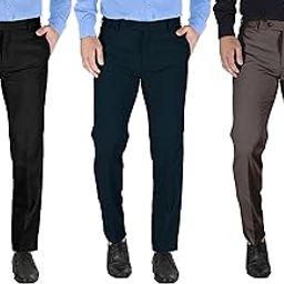 Men's Polycotton Formal Trouser - Comfortable, Stylish Office wear, combatable Pants for Daily Purpose, Ideal for Business & Casual Occasions - Pack of 3-image-20