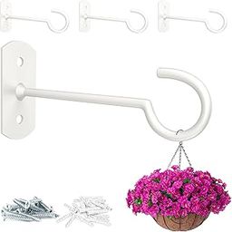 ASZUNE Metal Hanging Plant Hooks 6in 4Pack Decorative Wall Plant Hanger for Hanging Lanterns Bird Feeder Flower Basket Home Decor Indoor & Outdoor White-image-19