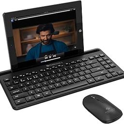 Zebronics Companion 110 Wireless Keyboard and Mouse Set with Bluetooth multiconnect, 2.4GHz Receiver, 2 Months* Backup, 1600DPI, Smartphone/Tablet Holder, Built in Rechargeable Battery-26