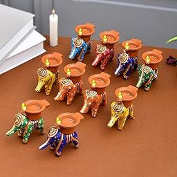 Pride Store Elephant Water Sensor Light Diya Multicolor for Home Decor, Diwali Decoration, Birthday, Christmas, Festive Decor Candles (Multi Color-10)-image-10