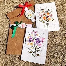 Greeting cards valentine's day, set of two | With envelopes | Handmade, watercolor floral painting | birthday card-13