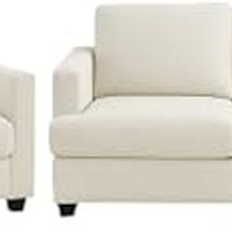 Royal Furniture Premium Sofa Set | 2-Piece Modern Couch and Lounge Chair | Soft Upholstery | Elegant Seating for Living Room or Office | Beige-image-92