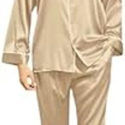 Bella Babe by SK Men Satin Beige Night Suit Full Sleeve with Contrast Piping-image-20