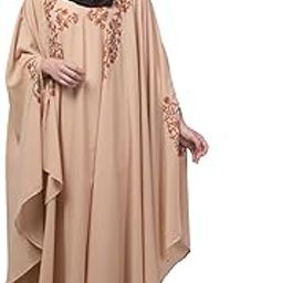 Threads Embroiderey at Front and Sleeve with Embroidered Hijab Irani Kaftan-17