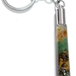 astroghar Money Magnet Natural Crystals Chips Key Chain Key Ring-picture-37