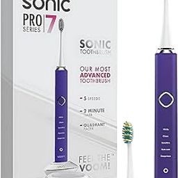 Voom Sonic Pro 7 Electric Toothbrush for Adults, Sonicare Electric Toothbrush with 40000 VPM w/ 5 Deep Clean Modes, Rechargeable Toothbrushes Fast Charge 4 Hours Last 8-Weeks-7