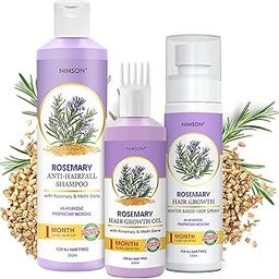 Nimson Complete Rosemary Hair Care Trio: Rosemary Shampoo (250 ml), Water-Based Spray (110 ml), and Hair Growth Oil (150 ml) – Reduces Hair Fall, Strengthens Hair-10