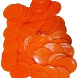 MOREL Orange Plastic Round Shape Plain Token Coin, Chips for Shop, Board Games, Stores, Casino, School|100 Coins. (Orange)-image-56