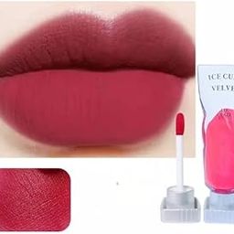 VBA Ice Cube Velvet Lip Glaze Mushed Lip Gloss Waterproof Lipstick (02# Heart Cold Berry Gentle Bean Paste Berry Color The Sense Of Pure Oxygen Falls Into A Low-Saturated Atmosphere)-34