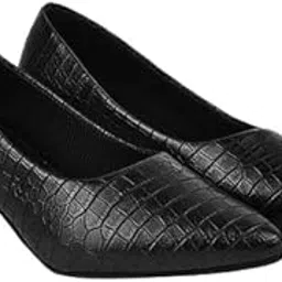 shoetopia Women Pull On Pump Heels Black Dress Shoe-picture-31