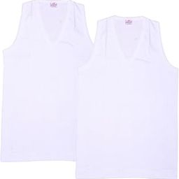 Men’s Cyber V Neck White Cotton Sleeveless Vest | V Neck Basic Vest | Available in 80cm, 85cm, 90cm, 95cm, 100cm Sizes-image-1