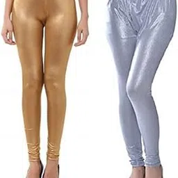 tnq Womens Shimmer Golden & Silver Leggings Combo Set Of 2 Pcs-picture-7