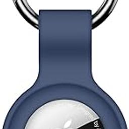 Linsaner Compatible with AirTag Case Keychain Air Tag Holder Silicone AirTags Key Ring Cases Tags Chain for Apple AirTag GPS Item Finders Accessories，Dark Blue-0