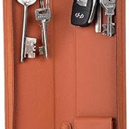 PU Leather Key Pouch case Wallet Keychain Key Pouch Holder Men & Women Durable Bank Locker (Brown, 8 inch)-43