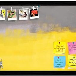 ArtzFolio Abstract Artwork D85 | Bulletin Board Notice Pin Board | Vision Soft Board Combo with Thumb Push Pins & Sticky Notes | Black Frame | 21.4 x 16 inch (54 x 41 cms)-image-5