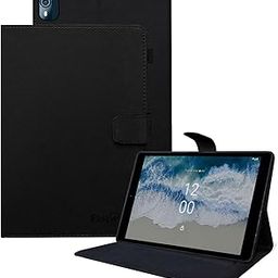 Flip Cover with Silicone Back Case for Nokia Tab T10 8 inch Tablet TA-1472 (Black)-10
