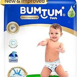 Bumtum Baby Diaper Pants, Large Size, 62 Count, Double Layer Leakage Protection Infused With Aloe Vera, Cottony Soft High Absorb Technology (Pack of 1)-image-53