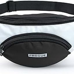 Waist Bag for Men & Women with 3 Zipper Compartments | Stylish, Lightweight & Durable Fanny Pack for Travel, Sports & Casual Use (Black & White)-image-129