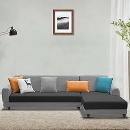 Casaliving - Kaven RHS 6 Seater L Shape Sofa Set for Living Room (Black Grey Fabric)-image-45