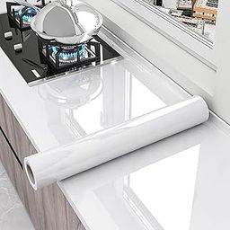 Transparent Wall Protective Film | Kitchen Backsplash Sheet - Oil Proof Wallpaper, Wall Protector for Furnitures, Countertops Splash Guard Clear Removable Wallpaper (31W x 121L cm (1.21L m))-21