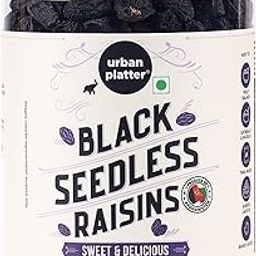 urban platter Seedless Black Fresh Raisins, 250G(Garnish Or Add To Fruit Salads, Oatmeals, Mueslis, Trail Mixes, Ice Creams, Baked Goods, Kheer & Ladoos),0.35 Kilograms-image-85